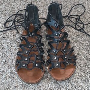 American Eagle lace-up leather sandals